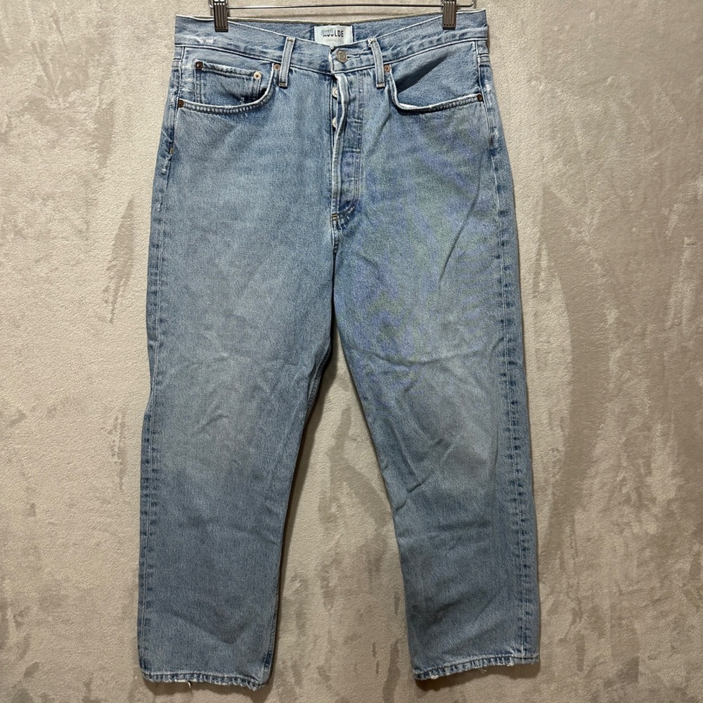 AGOLDE 90s Crop Jeans A173-1141 Light Wash Organic Cotton Denim Size 28